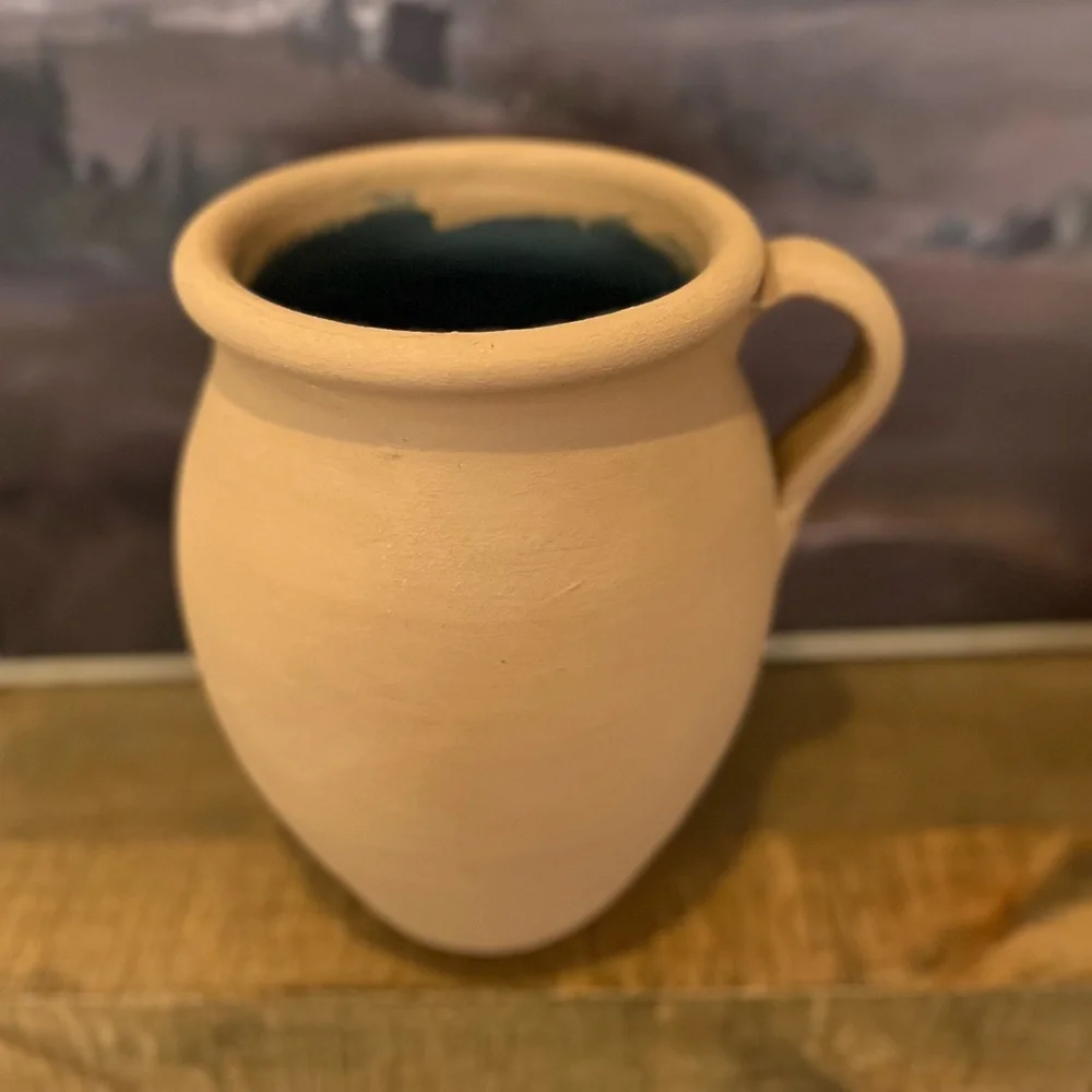 10 inch decorative terracotta painted jug vase modern organic
